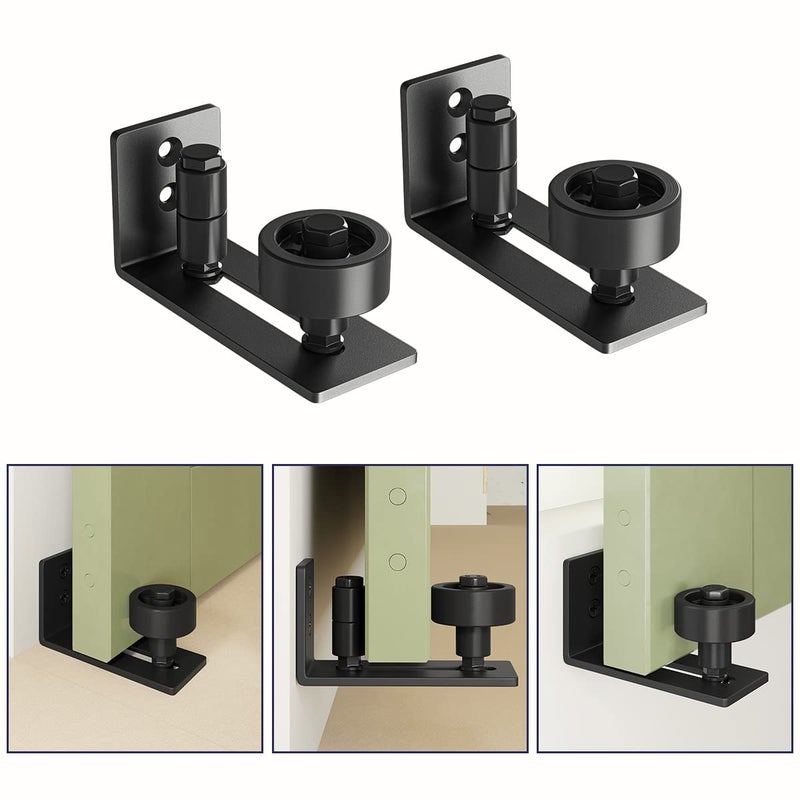 SMARTSTANDARD Adjustable Floor Guide for All Sliding Barn Door - 8 Setup Options for DIYers - Flush Design Bottom Flat Stay Roller (Set of 2) - Image 5